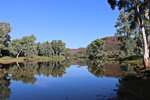 peaceful Finke River with reflections