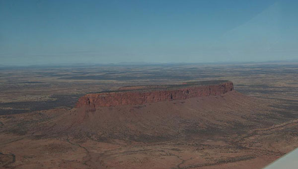 Mt Connor, Central Australia, from the air